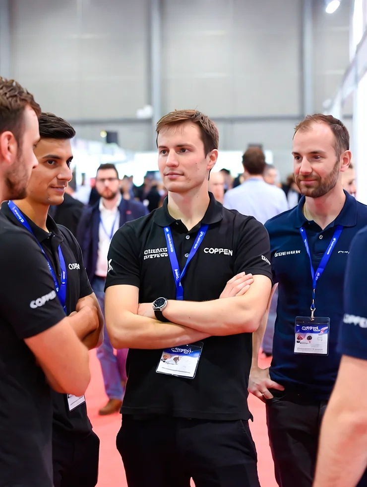 Команда обсуждает логистику и обучение стендистов перед выставкой