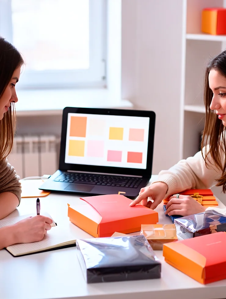 Команда обсуждает варианты корпоративного мерча и подарочных наборов