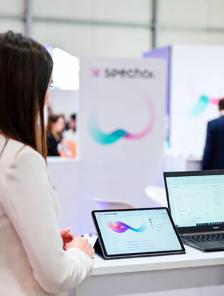 Команда на стенде общается с посетителями и оформляет лиды в CRM